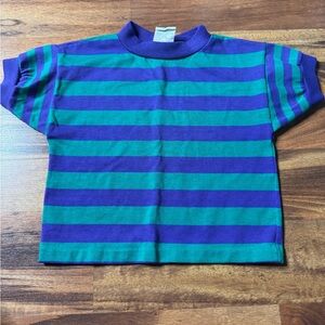 Colorful Striped Kids Tee - Blue and Green